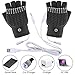 Unisex USB Heated Gloves Mitten Winter USB Powered Knitting Heated Laptop Gloves Half&Full Finger Mittens for Women Men Girls Boys- Best Winter Gift Choice (Men's Grey)