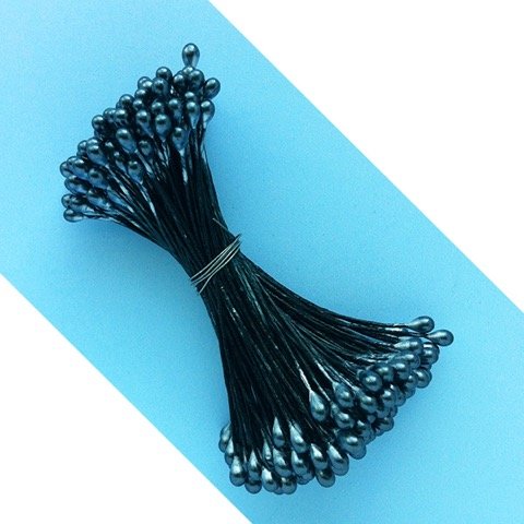 W OF S A SCOTT CLARK WOOLLEY Pearl Tip Flower Stamens (Large Black)