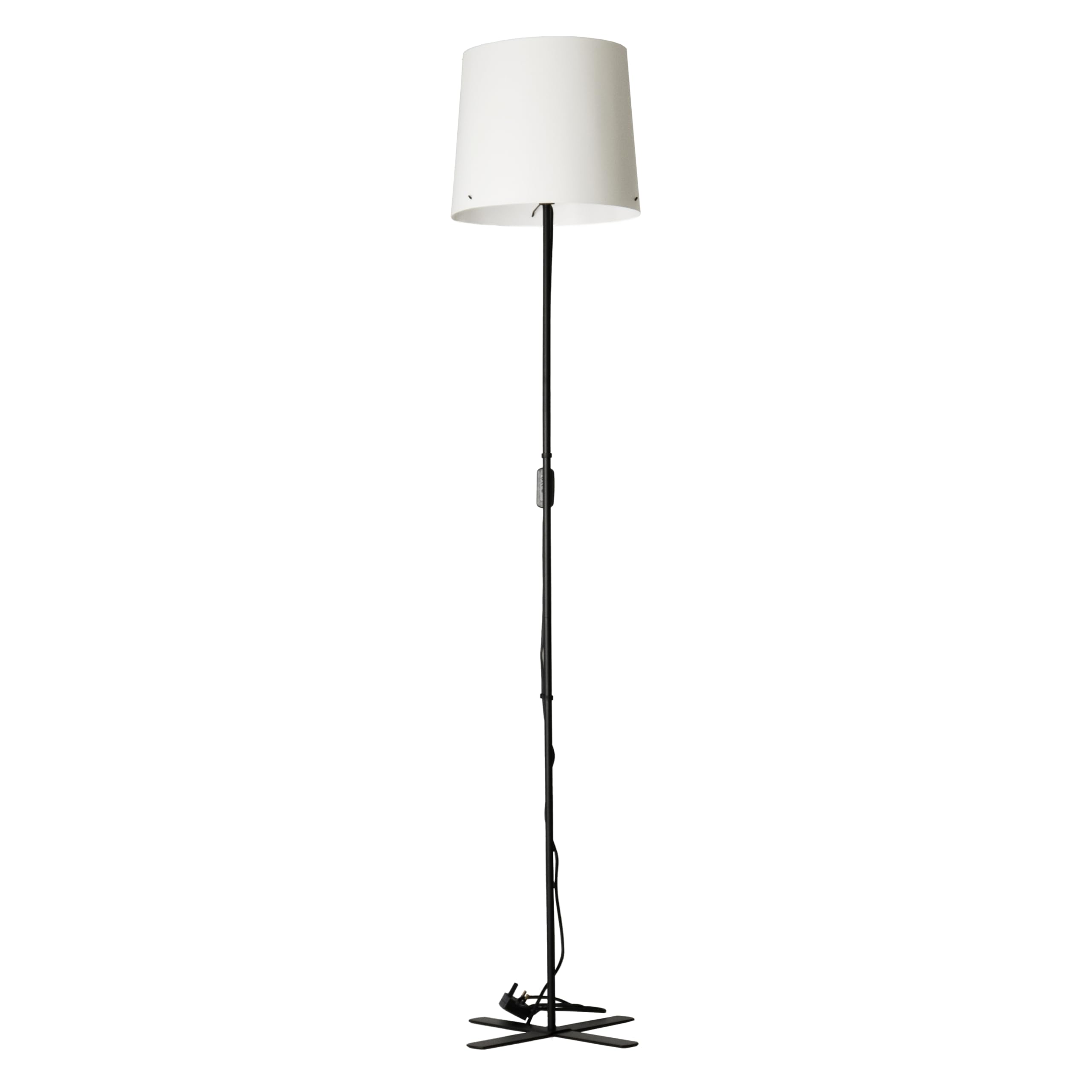IKEA BARLAST Basic Minimalist Modern Floor Lamp with Shade, Black/White, 150 Centimetres, E27, 504.378.10