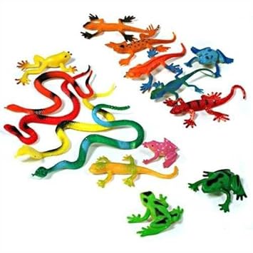 German Trendseller® - 24 x Gekko - Schlangen & Frösche - Mix ? Mitgebsel ? Reptilien