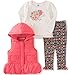 Kids Headquarters Baby Girls' 3 Pieces Puffer Vest Set with Hoody