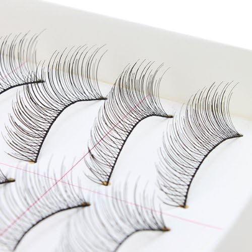 RuiChy 10 Pairs Handmade Black Long Thick Cross False Eyelashes Makeup Eye Lash Extension