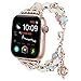 TOMAZON Compatible for Apple Watch Band 38mm 40mm 41mm, Handmade Luminous Pearl Adjustable iWatch Bracelet Metal Link Wristband Pendant for Women Girl - Rose Gold