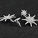 Silver Star Stud Unique Dangling Earrings for Women Fashion Wedding Ear Jacket Christmas Jewelry H1254S