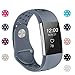 POY Replacement Bands Compatible for Fitbit Charge 2, Adjustable Breathable Wristbands with Air Holes Straps, Small Gray