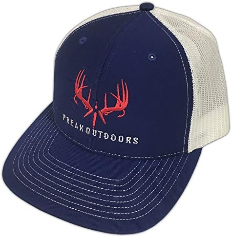 Freak Outdoors Brand Baseball Fit Snapback - Navy/White/Red