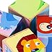 Lewo 6 in 1 Wooden Animal Block Puzzle Big Cube Elephant Monkey Fish Bear Lion Crocodile Patterns Blocks with Wood Storage Tray for Toddlers Boys Girls 2 3 4 Years Old (Cube Puzzle)
