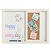 2-in-1 Wood Framed Wall Mounted Message Center w/Erasable Magnetic Whiteboard & Sliding Cork Board