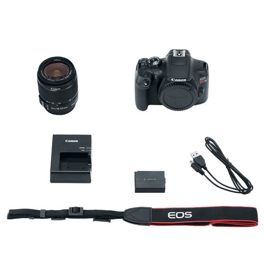Canon EOS Rebel T6 Digital SLR Camera with 18-55mm EF-S f/3.5-5.6 IS II Lens + 58mm Wide Angle Lens + 2x Telephoto Lens + Flash + 48GB SD Memory Card + UV Filter Kit + Tripod + Full Accessory Bundle