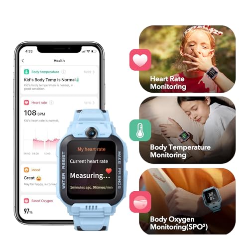 imoo Z7 Kids Smart Watch, Smart watch for Boys, Kids Smartwatch Phone with Long-lasting Video & Phone Call, Kid Watches with GPS Tracker, IPX8 Swimming Water-Resistance (Z7, Blue)