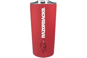 Campus Colors NCAA Stainless Steel Tumbler perfect for Gameday - 18 oz - Double Walled - Keeps Drinks Perfectly Insulated (Arkansas Razorbacks - Cardinal)