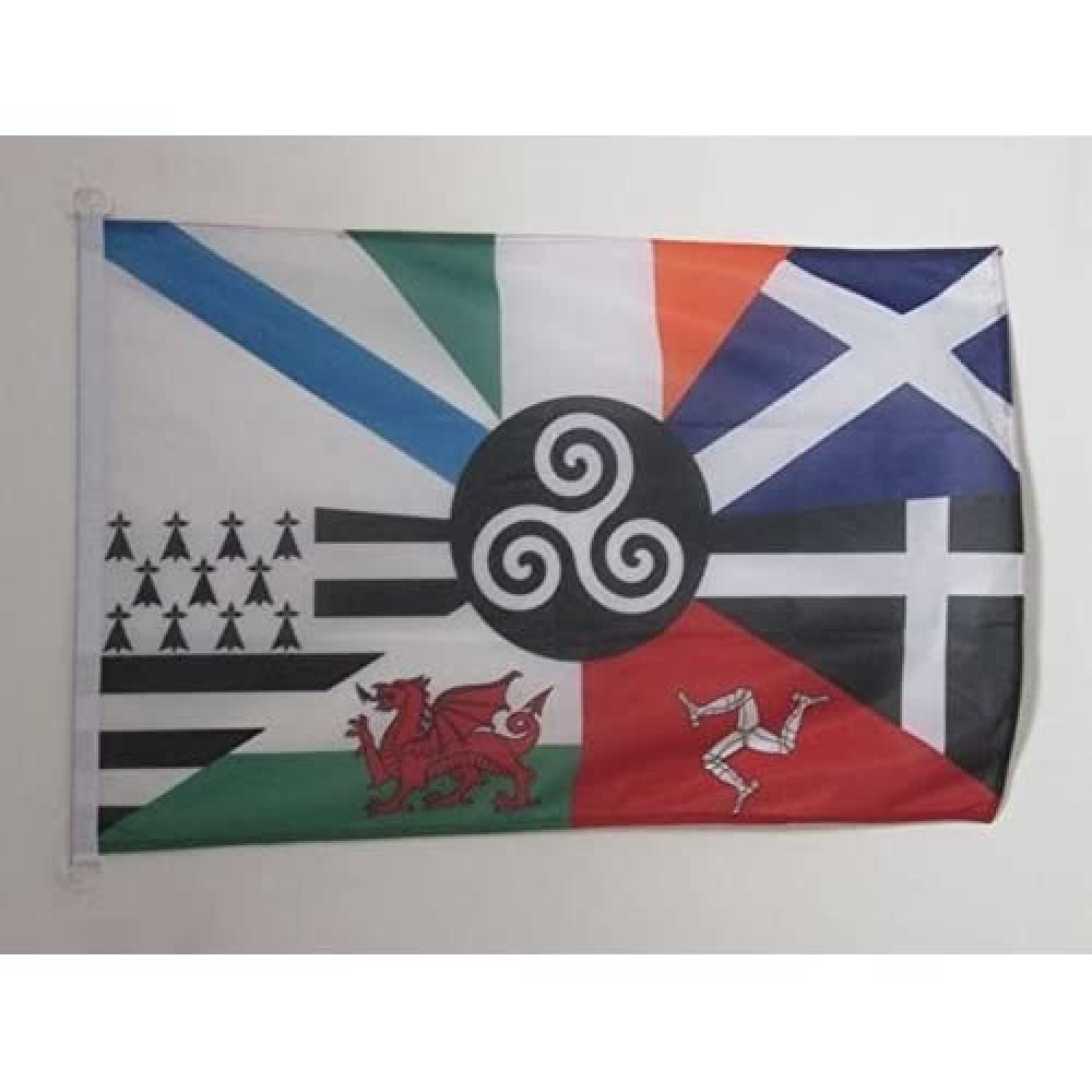 AZ FLAG - Multi Celtic Flag - 2x3 Ft - For Outdoor - Celtic countries Banner Knitted Polyester with Two Plastic Rings - Fade Resistant - Vivid Colors - 2' x 3' Feet - 90x60 Cm