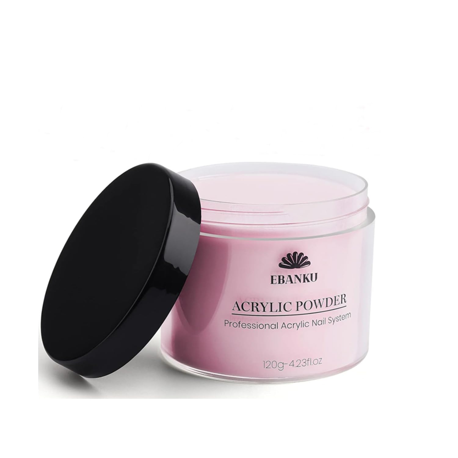 120g/4.23oz Pink Acrylic Powder, EBANKU Acrylic Powder Large Capacity Professional Acrylic Nail Powder for Nail Acrylic Extension, Nail Carving, Long-Lasting, No Nail Lamp Needed