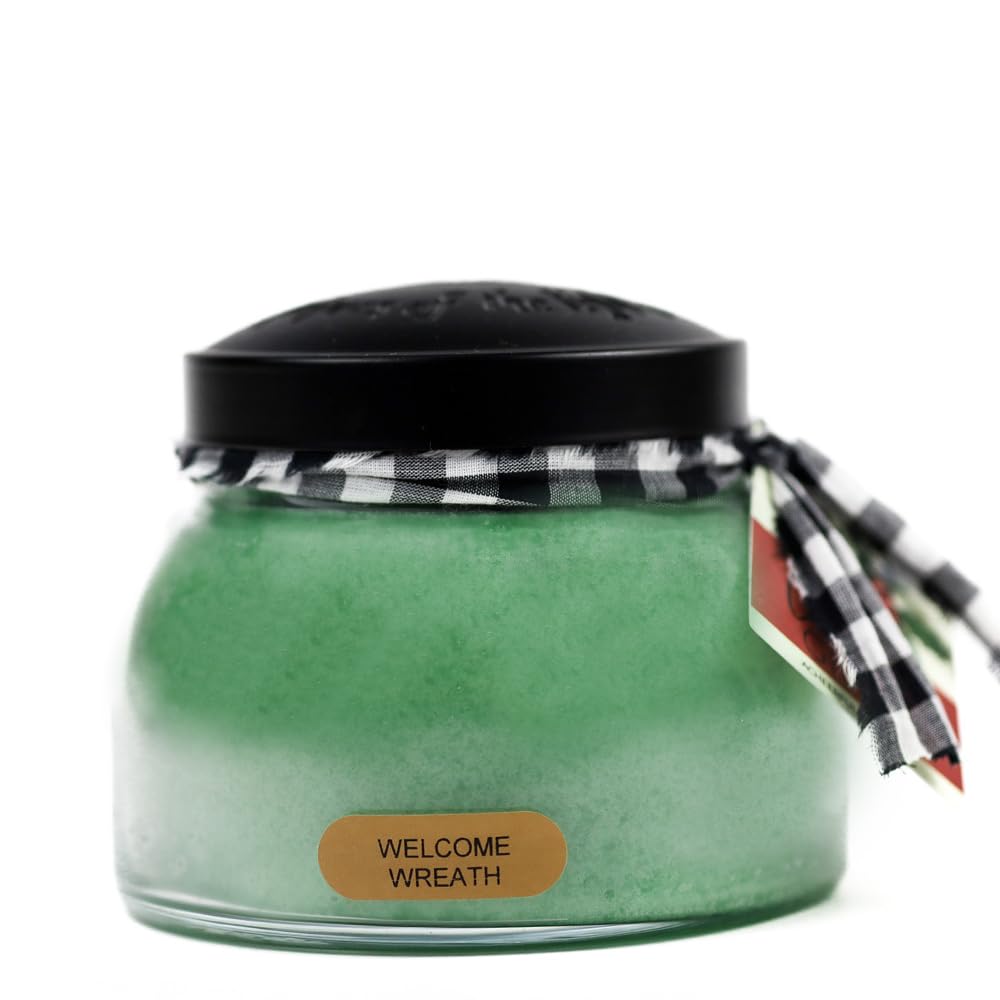 A Cheerful Giver - Welcome Wreath - 22oz Mama Scented Candle Jar - Keepers of the Light - 125 Hours of Burn Time, Candles Gifts for Women