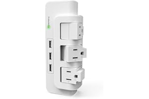 JIANGSILING Outlet Extender, 3 Way Outlet Splitter with Surge Protector, Outlet Adapter, 540 Joules, Multi Plug Wall Outlet for Home, Office, Travel, White, ETL Listed, (3outlets 3A)