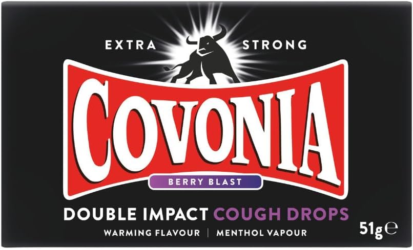 Covonia Double Impact Berry Blast Cough Drops 51 g Vegetarian