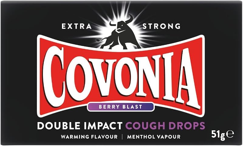 Covonia Double Impact Berry Blast Cough Drops 51 g Vegetarian