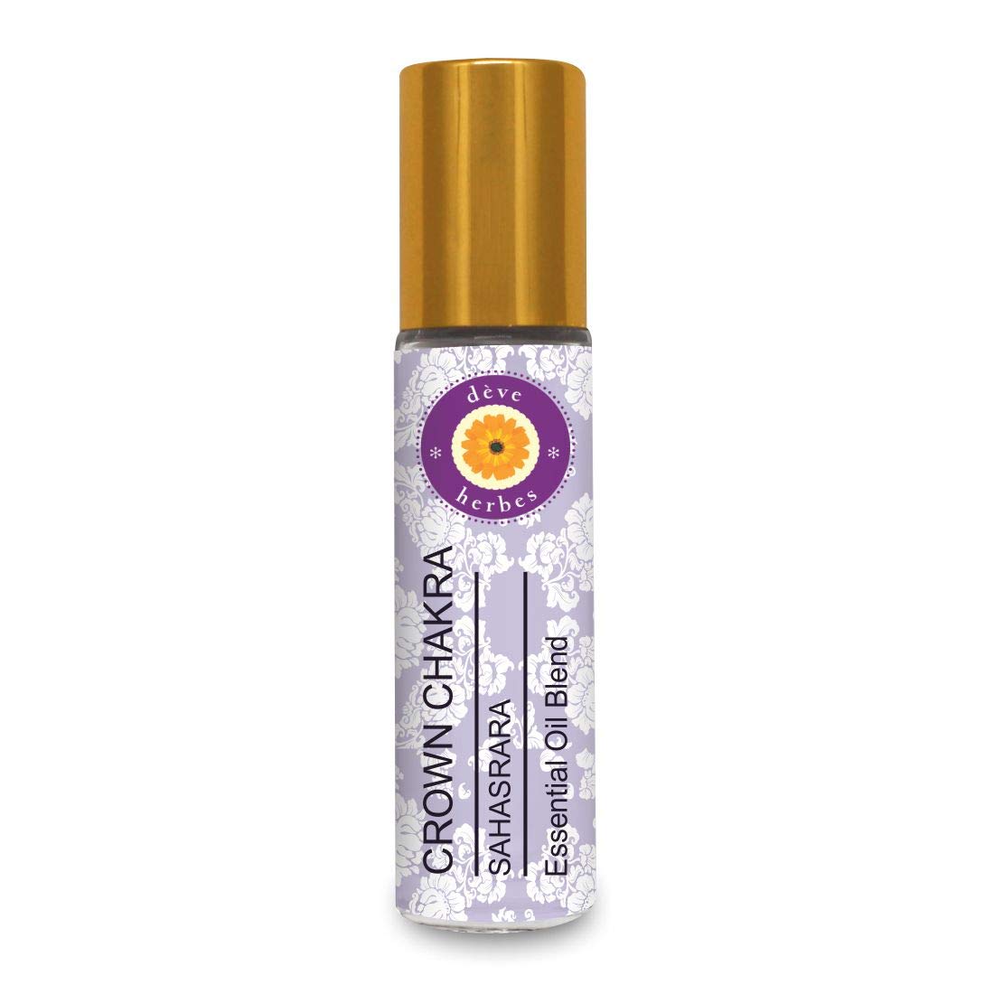 Deve Herbes Crown Chakra Oil (Sahasrara) Ideal for Meditation, Purification, Yoga, Chakra Alignment, Relaxation, Healing & Rituals, 8ml (0.27 oz)