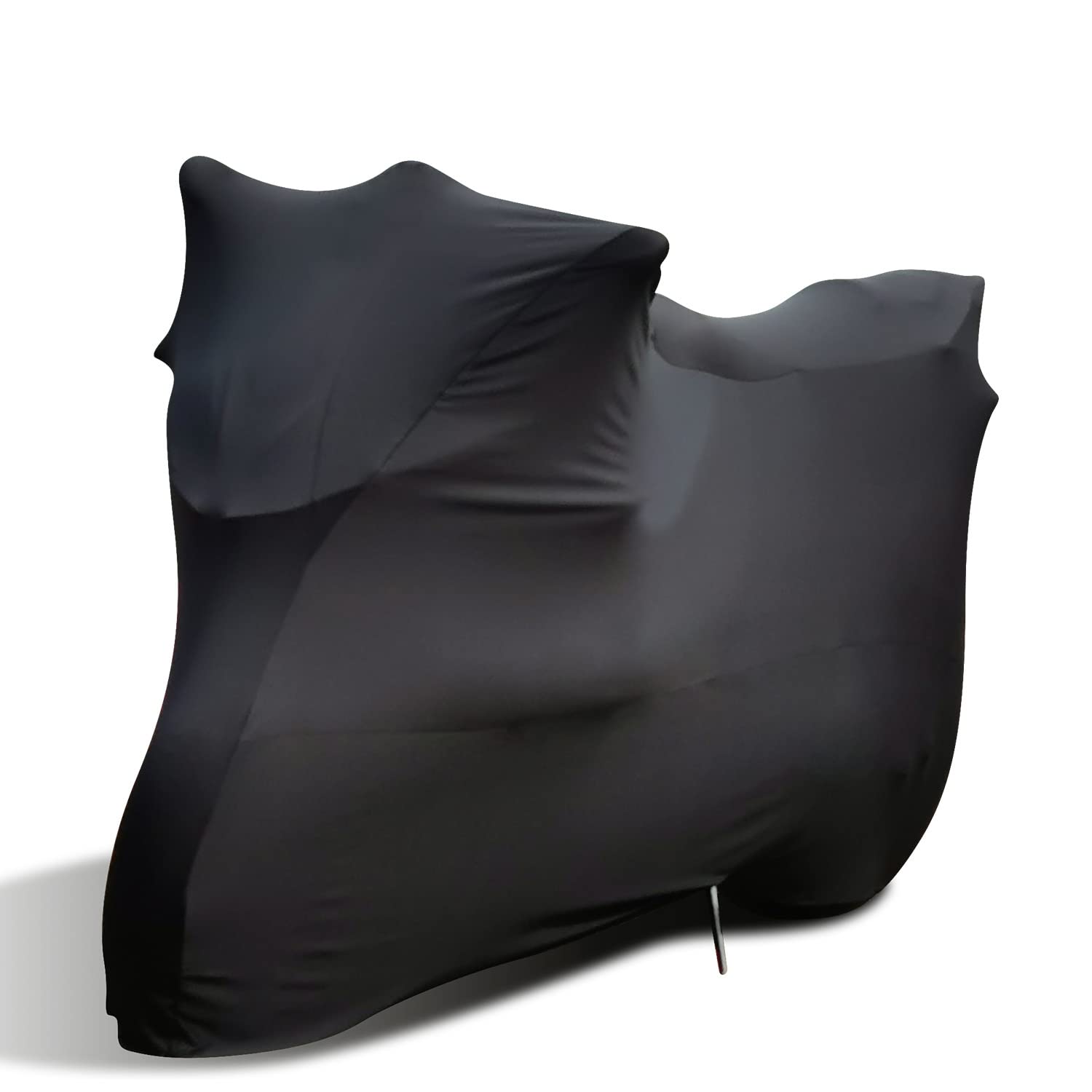 TECTICO Indoor Motorcycle Cover Elastic Breathable Soft Stretch XXL XXXL Full Protection for Garage Motorbike Show, Black 116 x 43 x 55 inches