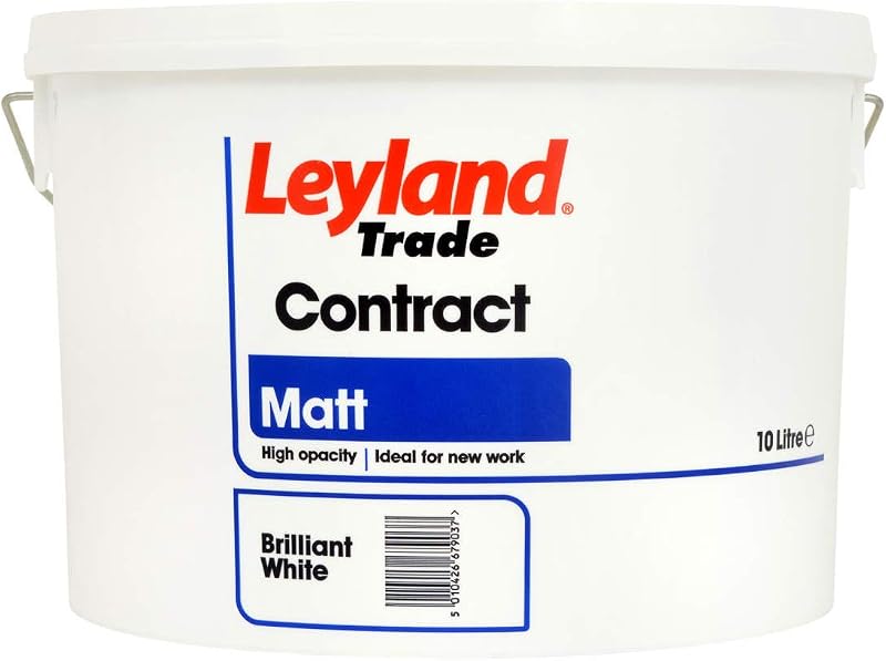 Leyland Trade Contract Matt Emulsion Brilliant White 10L Fresh Plaster Mist Coat