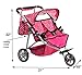 Exquisite Buggy, Twin DOLL Jogger Stroller with Diaper Bag, PINK / POLKA DOTS designed With a Carriage Bag and 2 FREE Magic Bottles Included (Fits Bitty Twins Dolls )