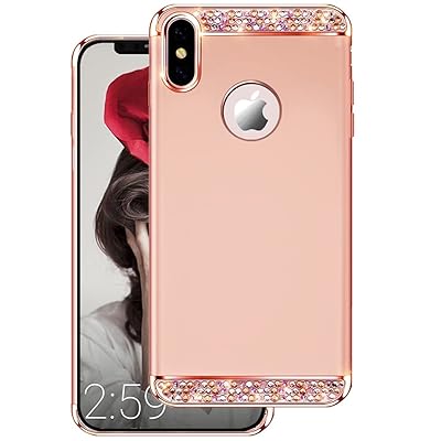 Buy Haisaide Iphone X Case For Women Three In One Ultra Thin Drill Sleeve For Iphone Xs 5 8 Inch Rose Gold Online In Poland B094d8dq3c