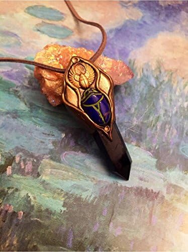 Egyptian Necklace. Egyptian Amulet Gold winged Scarab and Scarab Stone . Black Fluorite Necklace w Lapis Lazuli. Egyptian jewelry. Egyptian Magic. Egyptian Jewelry for Men