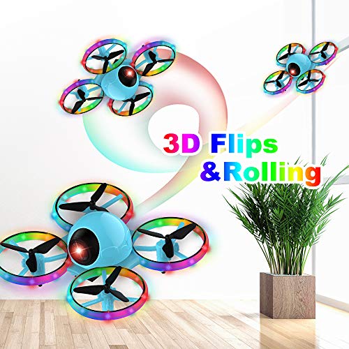 image for Dwi Dowellin 10 Minutes Long Flight Time Mini Drone for Kids with Blin