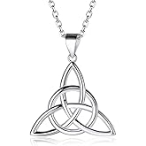 ChicSilver 925 Sterling Silver Good Luck Irish Celtic Knot Necklaces Vintage Triangle/Cross/Round Pendant Necklaces Gift for Women