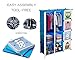 MAGINELS Portable Kid Organizers and Storage Organizer Clothes Wardrobe Cube Closet Bedroom Armoire Children Dresser Hanging Rack Forest Animal Blue 8 Cube & 2 Rod