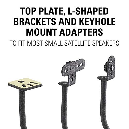 Sanus Adjustable Height Speaker Stand - Extends 28" to 38" - Holds Satellite & Small Bookshelf Speakers (i.e. Bose, Harmon Kardon, Polk, JBL, KEF, Klipsch, Sony and Others) - Set of 2 - Model: HTBS - Image 3