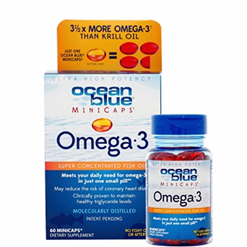 Ocean Blue Omega-3 MiniCaps+ Vitamin D3, 60 Count Pack of 3 Ocean Blue Omega-3 MiniCaps+ Vitamin D3, 60 Count Pack of 3