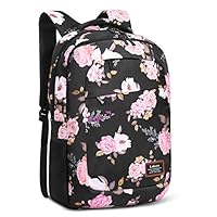 SOCKO Laptop Backpack for Women Lightweight College Backpack Floral Girls Backpack Hiking Backpack Water-resistant Rucksack for Women (Peony Flower)