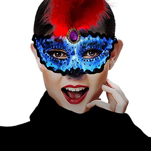 SAFEBAO LED Dust Mask 7 Colors Luminous Light for Men Women Rave Mask Music Party Christmas Halloween Light Up Mask (White)