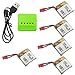 Fytoo 5PCS 380mah Lithium Battery &1pcs 5 in 1 Battery Charger for SYMA X21 X21W X26 D15 X100 Helicopter Spare Parts Drone Battery