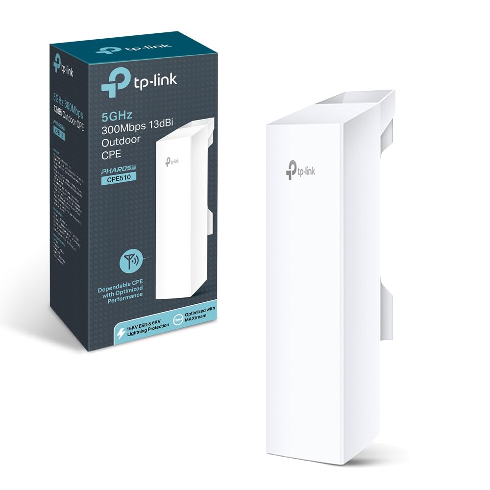 Photo 1 of **NO ADAPTER/PARTS ONLY***TP-Link 5GHz N300 Long Range Outdoor CPE for PtP and PtMP Transmission | Point to Point Wireless Bridge | 13dBi, 15km+ | Passive PoE Powered w/Free PoE Injector | Pharos Control (CPE510) White