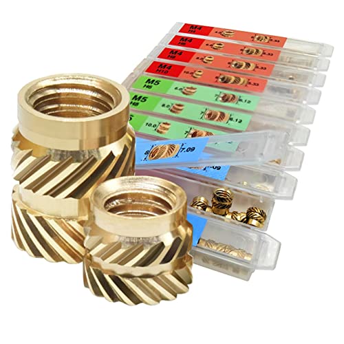 EEEEE M4 M5 M6 (100pcs) Metric Threaded Inserts for Plastic Heat Set