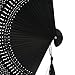Kmax Silk Folding Fan,Japanese Vintage Retro Style Handmade Silk Black with a Fabric Sleeve and Tassels for Home Decoration Dancing Easter Gift