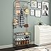 Homfa Metal Entryway Coat Shoe Rack 3-Tier Shoe Bench with Coat Hat Umbrella Rack 20 Hooks (Black)
