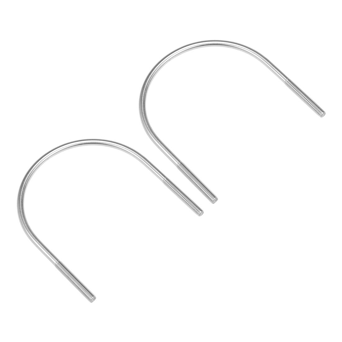 sourcing map U-Bolts 2pcs 3.67"(93mm) Inner Width 105mm Length M6 304 Stainless Steel U-Bolt Fastener for 89mm Pipe Dia