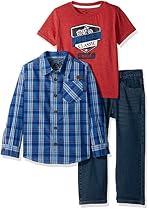 Lee Little Boys' Woven Shirt Tee Denim, Chili, M