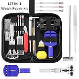 E.Durable 147 in 1 Watch Repair Kit Professional Screwdriver Spring Bar Tool Set, Watch Band Link Pin Tool Set with Carrying Case (Watch Repair Set -1)