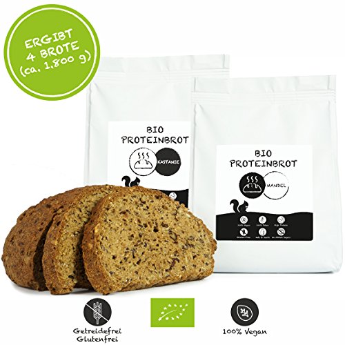 PALEO-Brot-Backmischung-2er-Pack-Kastanie-Mandel-Bio-Vegan-Getreidefrei-Gluten-frei-Eiweissbrot-20-Protein-ohne-Zucker-Hergestellt-in-DE-Ergibt-4-Brote