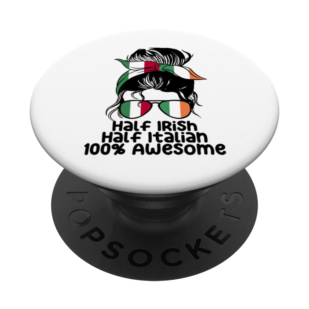 Half Italian half Irish Italy Ireland Mix PopSockets Swappable PopGrip