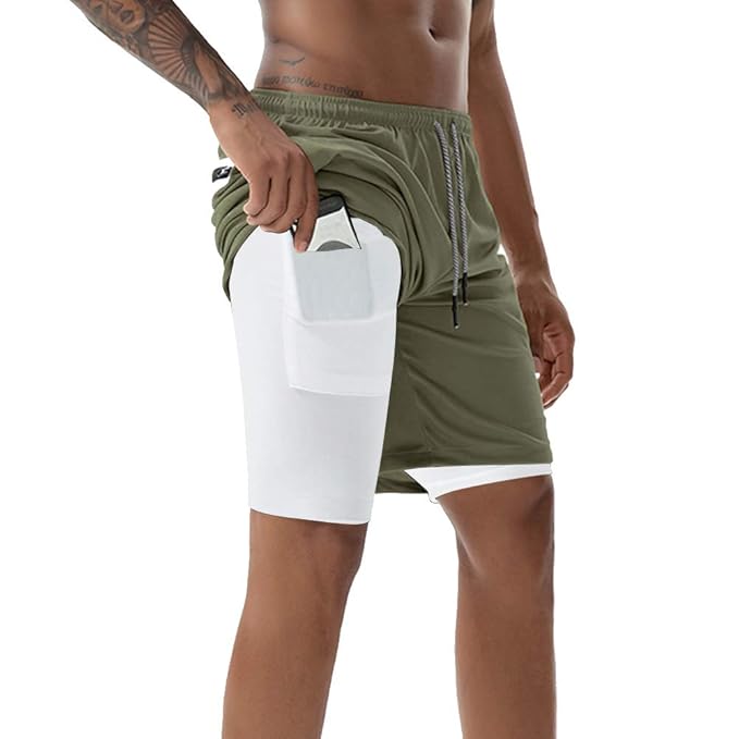 mens shorts with built in compression shorts