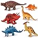 24 Most-Realistic Looking Dinosaur Toys - 12 Jumbo Plus 12 Small Toy Dinosaur Plastic Figures for Kids - Dinosaurs Gifts for Boys and Girls with Gift Box and a Large Storage Bag Bonus