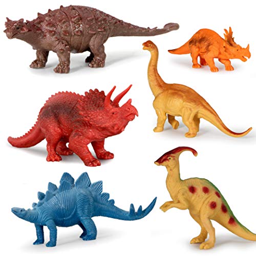24 Most-Realistic Looking Dinosaur Toys - 12 Jumbo Plus 12 Small Toy Dinosaur Plastic Figures for Kids - Dinosaurs Gifts for Boys and Girls with Gift Box and a Large Storage Bag Bonus - Thumbnail 7