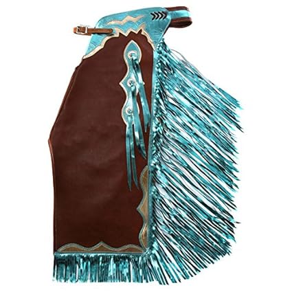 Amazon Com Saddle Barn Tack Brown Turquiose And Gold Rodeo Chaps