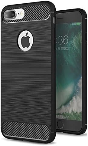 iPhone 7 Case,JIUSHIWO Soft Silicon Luxury Brushed Case with Texture Carbon Fiber Design Protection Cover for Apple iPhone 7 Smartphone (Black)