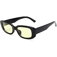 JFAN Gafas de sol Rectangulares para Mujeres Hombres Gafas pequeñas Retro con Protección UV400 de Marco Cuadrado